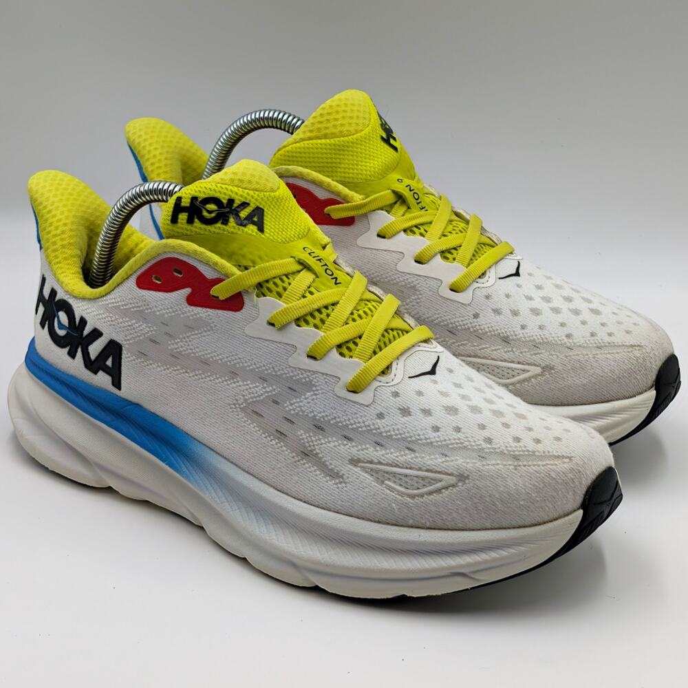 Hoka One One Clifton 9 Blanc De Blanc Virtual Blue Mens 8.5D UK 8 Running Shoes